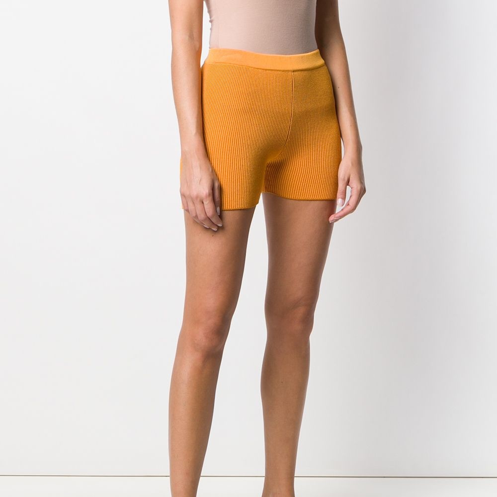 Not Jacquemus Orange Ribbed Biker Cycling Shorts